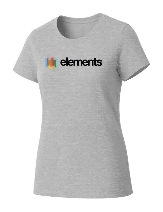 Womens Seriously Soft Light Heathered Grey T-Shirt w/Elements Logo