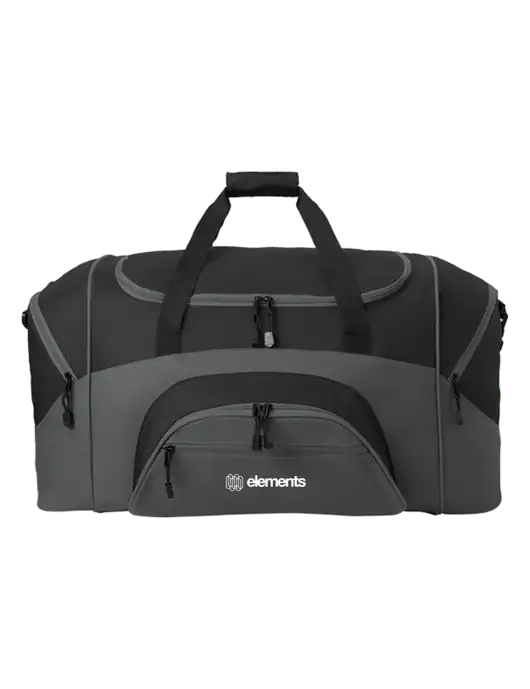Standard Colorblock Black/Dark Grey Sport Duffel w/Elements Logo