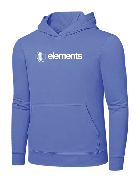 Carolina Blue 7.8 oz Ring Spun Hooded Sweatshirt w/Elements Logo