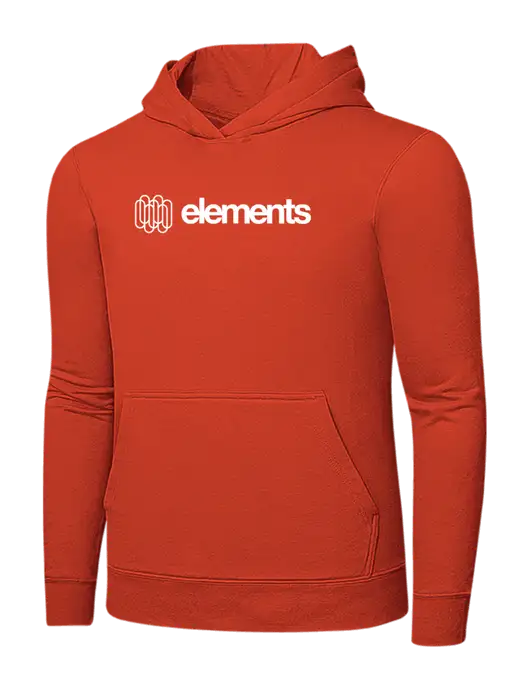 Orange 7.8 oz Ring Spun Hooded Sweatshirt w/Elements Logo