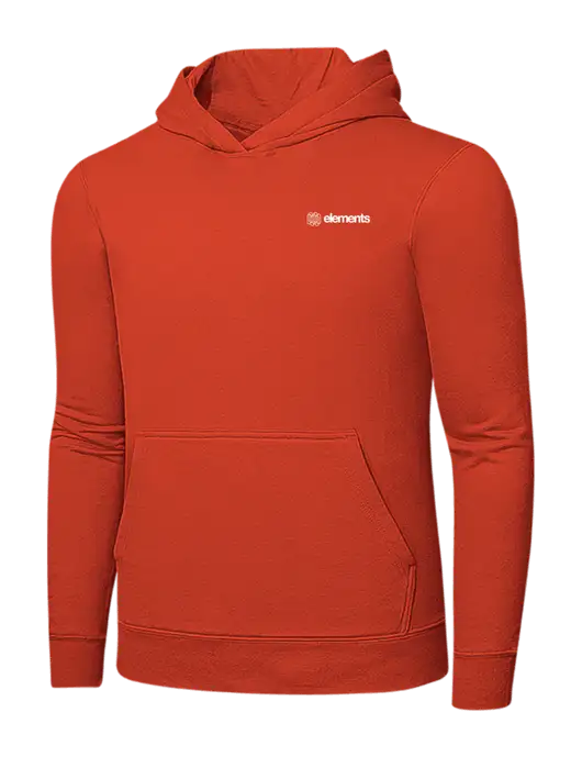 Orange 7.8 oz Ring Spun Hooded Sweatshirt w/Elements Logo