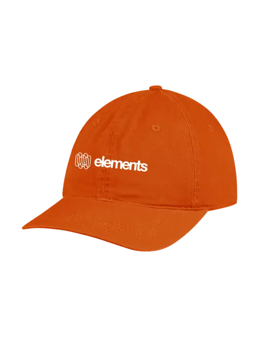 Garment Washed Unstructured Twill Orange Cap w/Elements Logo