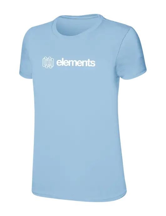 Womens Ring Spun Light Blue 4.5 oz T-Shirt w/Elements Logo