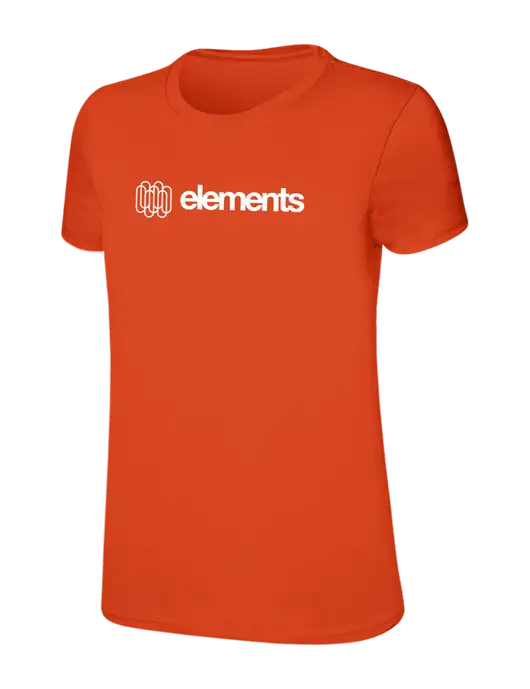 Womens Ring Spun Orange 4.5 oz T-Shirt w/Elements Logo