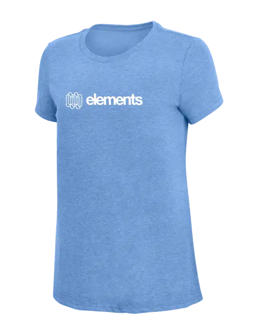 Womens Simply Soft Maritime Frost 4.5oz Poly/Combed Ring Spun Cotton T-Shirt
 w/Elements Logo